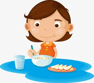 吃早餐的小姑娘免抠