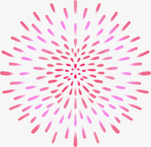 新年手绘烟花炸开免抠