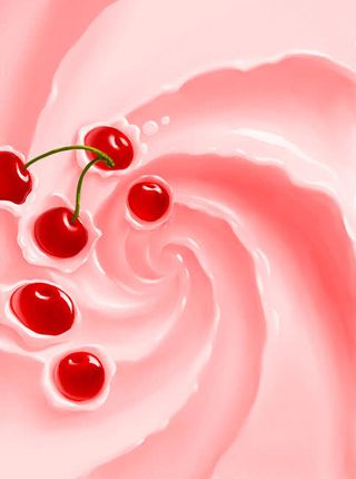 樱桃牛奶背景