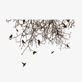 小鸟枯树枝线稿免抠 小鸟枯树枝线稿免抠