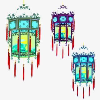 漂亮的吊穗灯笼免抠