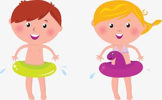 学游泳的小孩子免抠