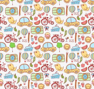 卡通旅游元素背景矢量素材