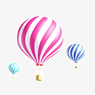 彩色热气球免抠
