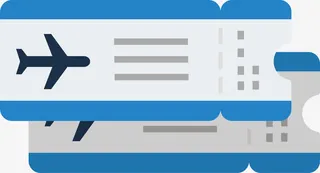 手绘飞机票免抠