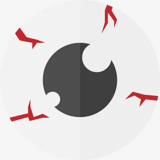 白色扁平眼睛疲劳免抠