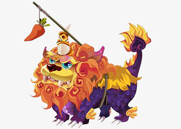 庙会狮子形象免抠