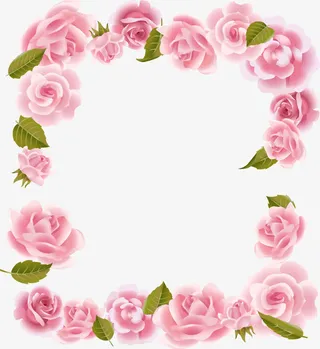粉色浪漫花圈免抠