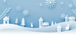 冬季剪纸贴画风格PSDbanner高清