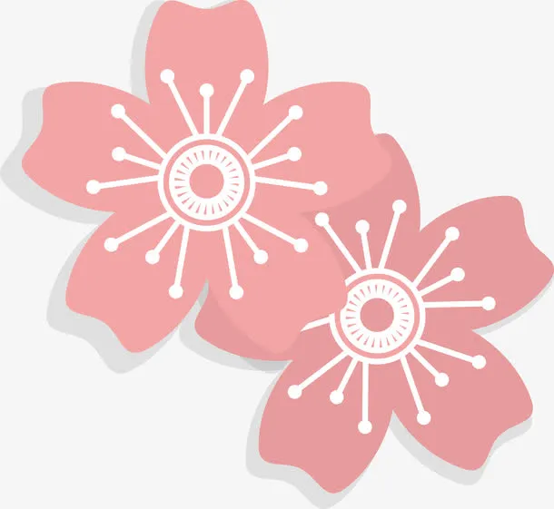 桃花卡通矢量桃花免抠