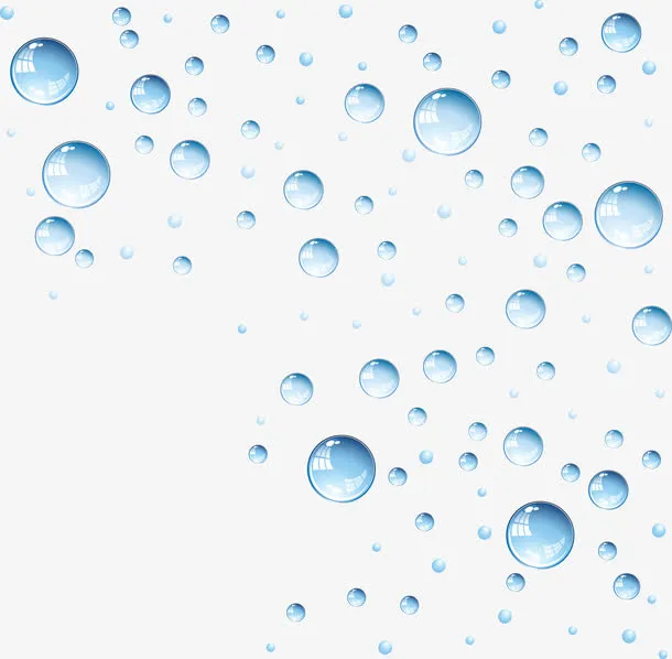 蓝色气泡矢量免抠