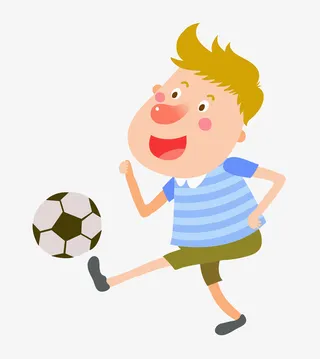 踢足球的男孩免抠