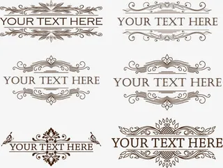 复古花纹标签免抠