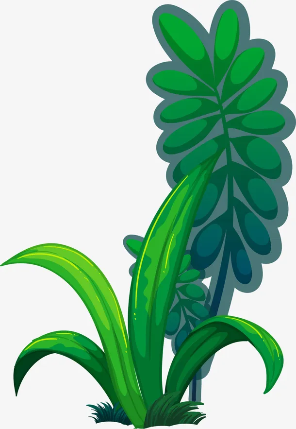 春天卡通绿色小草免抠