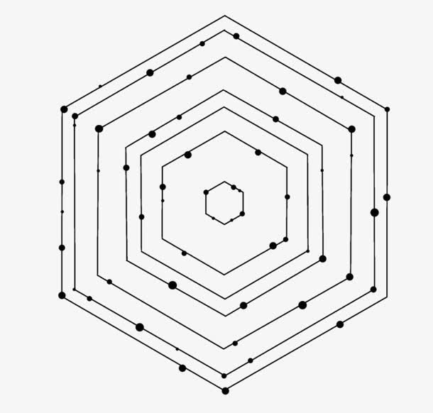 六边形环形点状框免抠