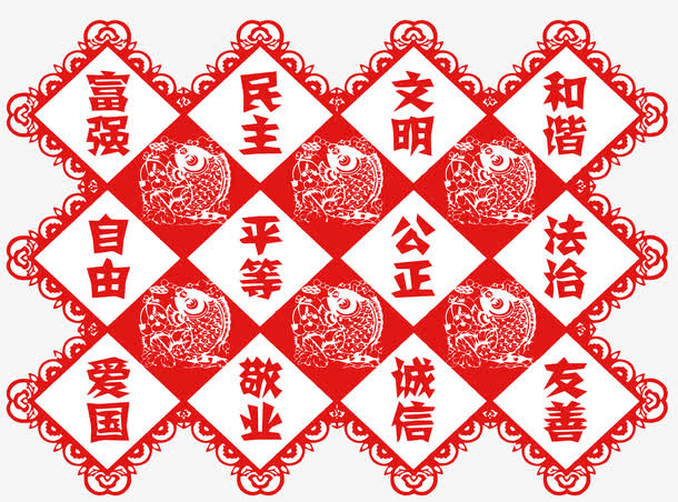 中国风*核心价值观免抠