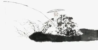 戴斗笠穿蓑衣垂钓免抠