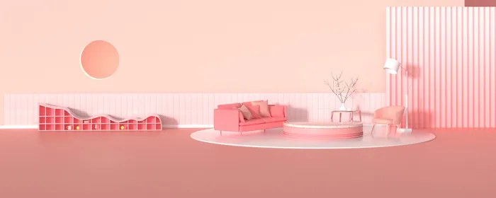 C4D 粉红色 家居 展台 背景高清