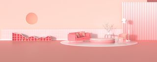 C4D 粉红色 家居 展台 背景高清