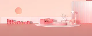 C4D 粉红色 家居 展台 背景高清