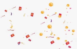 漂浮的红包金币免抠