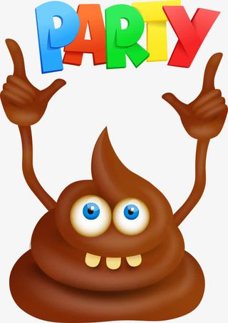 矢量卡通便便与英文免抠