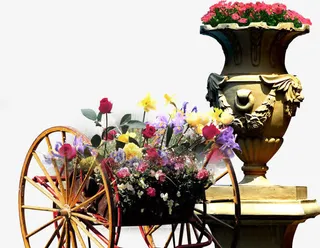 典雅欧式花园海报免抠