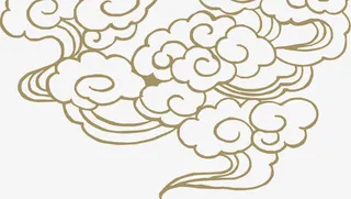 棕色中国云纹装饰免抠