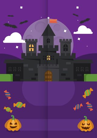 简约卡通万圣节广告高清