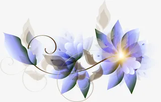 紫色闪耀花枝免抠