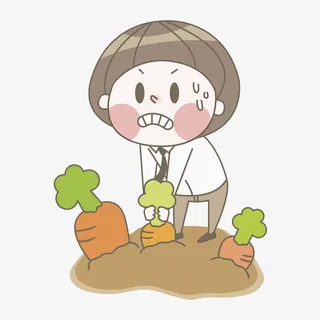 卡通拔萝卜的孩子免抠图免抠