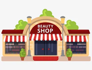 卡通清新风店铺商铺门面设计免抠