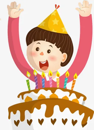 过生日的小女孩免抠