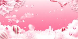 三八女神节女王节海报粉色清新背景高清文艺清新背景