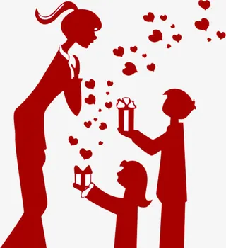 红色教师节剪影海报免抠