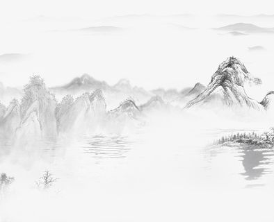 春节礼品山水水墨画免抠手绘/卡通卡通元素