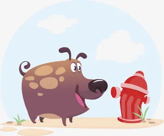 卡通胖胖猪斗牛犬免抠