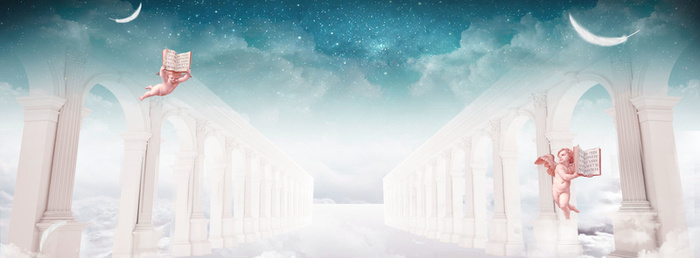 梦幻唯美欧式柱子背景高清