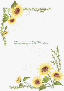 矢量韩式向日葵花边框2免抠 矢量韩式向日葵花边框2免抠