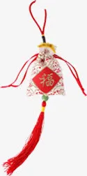 红色中式福包中国结免抠