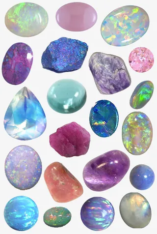 蒸汽波风格彩色宝石免抠