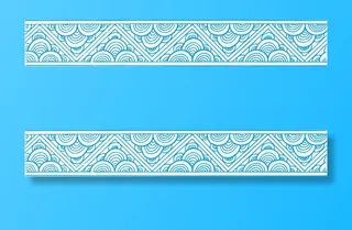 手绘中国风线条浪花免抠