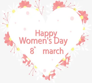 浪漫粉红花朵女人节免抠