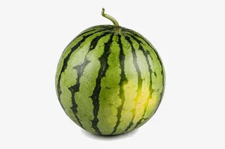 一个西瓜，绿色的西瓜，切开的西瓜，免抠