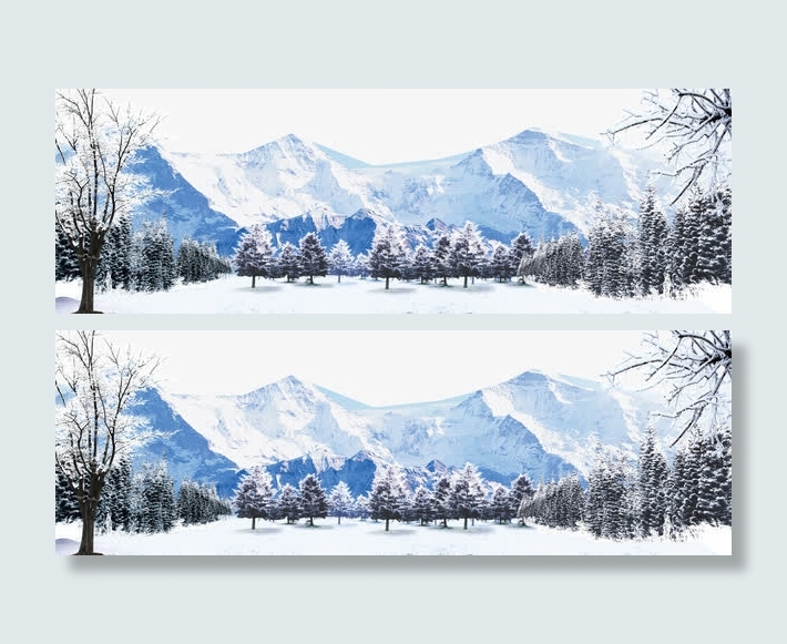 雪山树林免抠