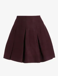 酒红迷你裙免抠