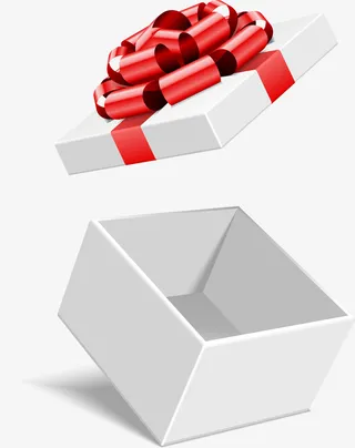 白色蝴蝶结礼盒免抠