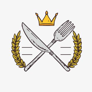 卡通刀叉标签文案背景