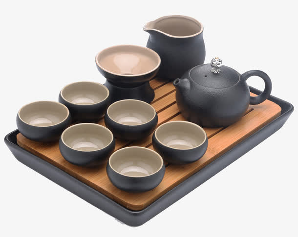 茶盘上的茶杯过滤杯免抠
