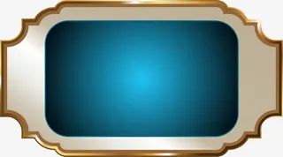 手绘蓝色卡片免抠